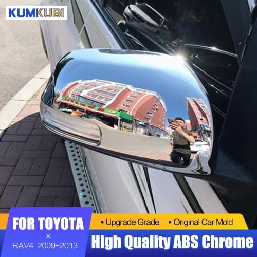For Toyota RAV4 RAV 4 Accessories 2009 2010 2011 2012 2013 ABS Chrome Exterior Rearview Mirror Cover Side Door Mirror Trims 2pcs