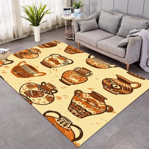 Large Carpets for Living Room Floor Mat Africa Bottle Print Area Rug 122x183cm Colorful Hipster Tapete Yellow Vintage Carpet