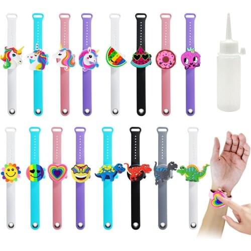 Adult Kids Liquid Wristband Hand Dispenser Handwash Gel Whole Sanitizing Cute Silicone Alcohol Dispensing Bracelet Wrist Strap