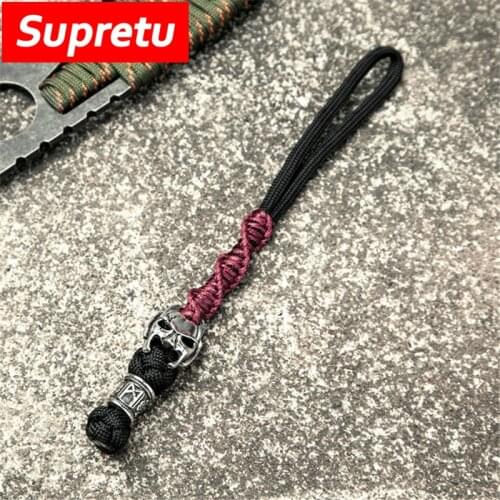 Viking Runes Keychain Braided Rope Vampire Metal Pendant Amulet Handmade Outdoor Car Keyring Survival Jewelry Gift Dropshipping