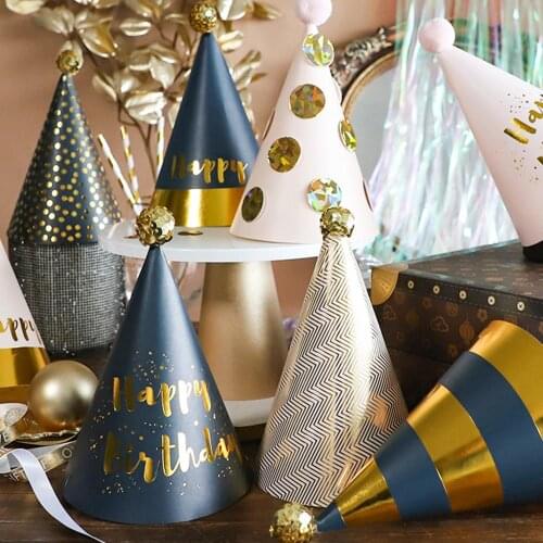 Kids Birthday Hat Happy Birthday Paper Hats Cap Prince Princess Crown Party Decoration for Boy Girl Birthday Party Decorations