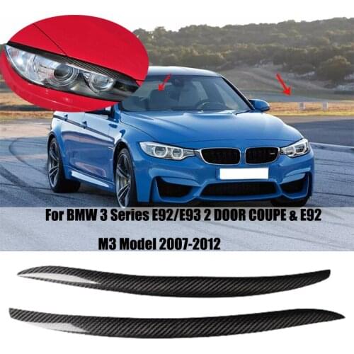 For BMW 3 Series E92/E93 2 DOOR COUPE & E92 M3 Model 2007-2012 Car Headlight Eyebrow Cover Decoration Strickers