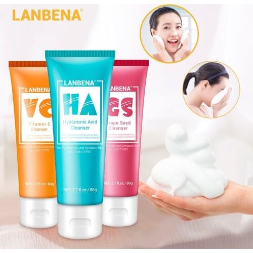 Hyaluronic Acid Facial Cleanser Whitening moisturizing Nourishing Cleanser Face Wash Shrink Pores Blackhead Remover Skin Care