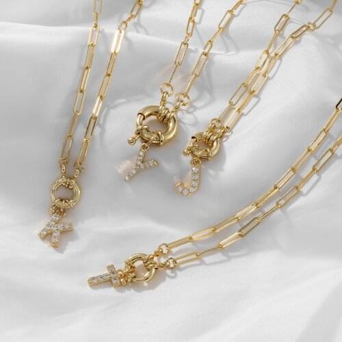 HECHENG,Letter Link Chain Necklace,Circle Round Choker ，Fashion Jewelry For Women and Girls,Cz ,Wholesale