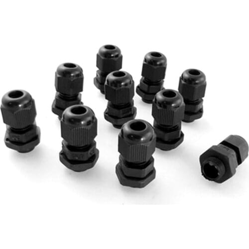 IMC Hot PG7 Black Plastic Waterproof Cable Glands Joints 10 Pcs