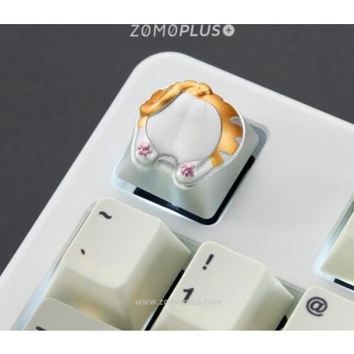 Key cap mechanical keyboard keycap personality design,Cat butt meat pad soft glue Cherry MX axis aluminum alloy keycaps,M34