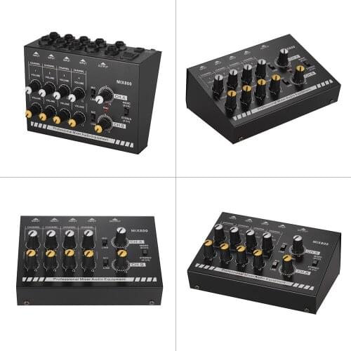 Compact Size 8-Channels Mono/Stereo Audio Sound Line Mixer with Power Adapter