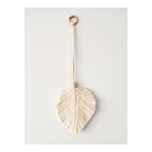 Macrame Leaf Door Ornament Wall Decoration Handmade--Flower Pot Base Flat Wheel