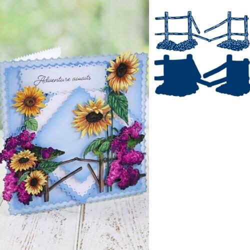 Rustic Fence Metal Cutting Dies Scrapbook Diary Decoration Stencil Embossing Template DIY Greeting Card Handmade 2021 Arrive