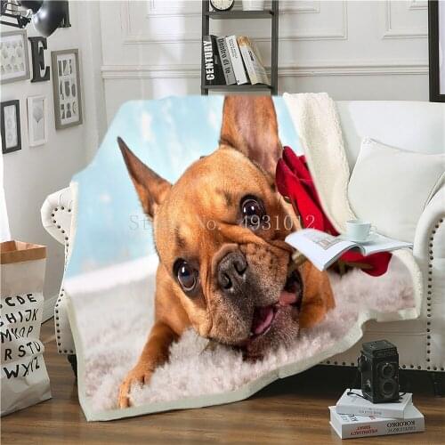 French Bulldog Dog Cute Ultra-Soft Fleece Blanket Flannel Velvet Plush Throw Blanket Office Nap Rest Sherpa Design Blanket