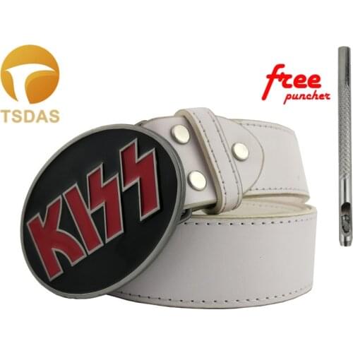 Fashion Kiss Metal Belt Buckle With Black Coating Suitable 3.8-4cm Width Belt Men Jeans accessories Classic Gifts