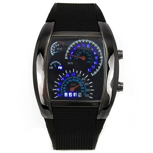 Fashion Men Watch Womens Sport Clock LED Dashboard Pattern Dial Digital Wrist Watch Gift New reloj hombre