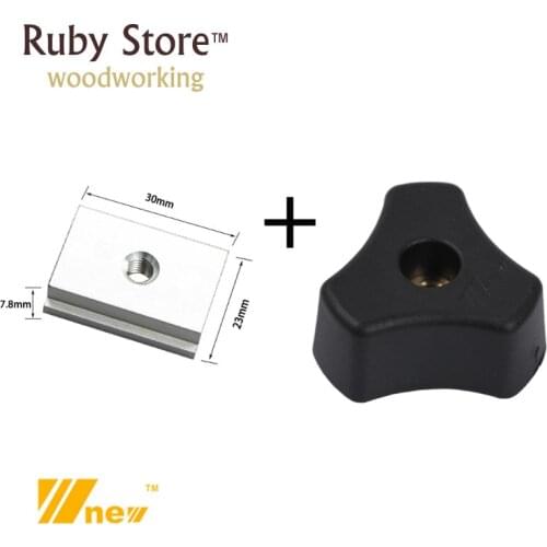 SET of 20PCS, 10PCS M8 Star knob + 10PCS M8 T-slider fot Standard T-slot, Woodworking Jig Accessory, W-new