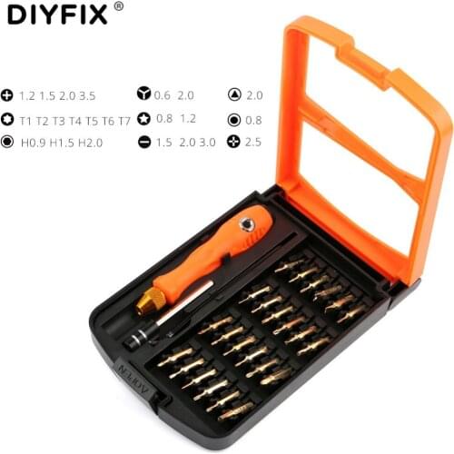 DIYFIX 27 in 1 Multi-function Repair Tools Set Tweezers Screwdriver Bits Set for MacBook Mobile Phone Tablet DIY Hand Tools Kits