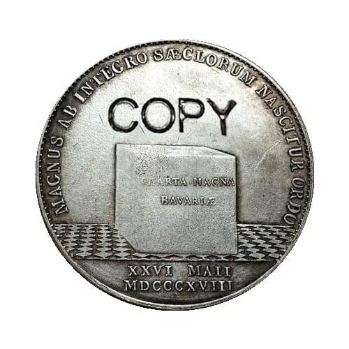 1818 German 1 Thaler - Maximilian Joseph Bavarian Constitution copy coins