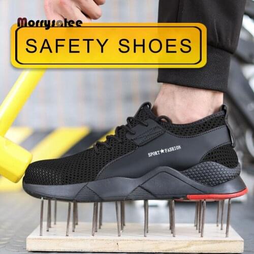 2020 New Indestructible Shoes Men Work Boots Steel Toe Cap Safety Shoes Work Sneakers Anti-smashing Work Shoes Wear-Resisting