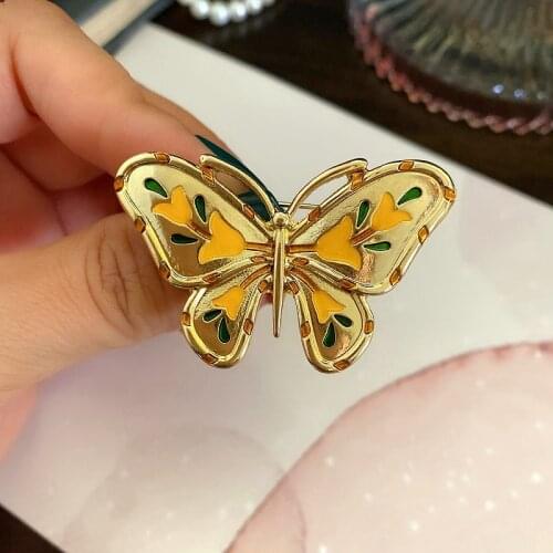 New wholesale retro butterfly drop oil enamel antique Brooch clothing pin accessories