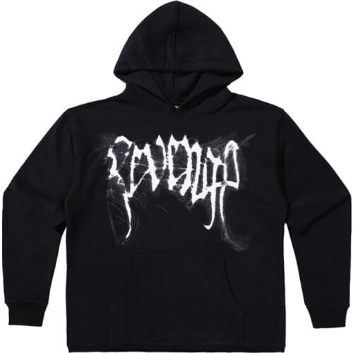 New luxury Kiryaquy REVENGE SMOKE Skull Pullover Hoodies Hoody hooded Sweatshirts velvet Cotton Drake Thick Fleece Street #N439