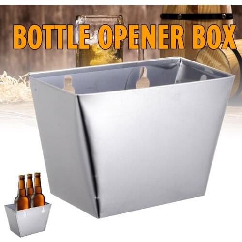 Stainless Steel Bottle Opener Wall Mounted Beer Opener Beer Cap Catcher Box with Screws For Kitchen Bar Holder Tool Home Decor