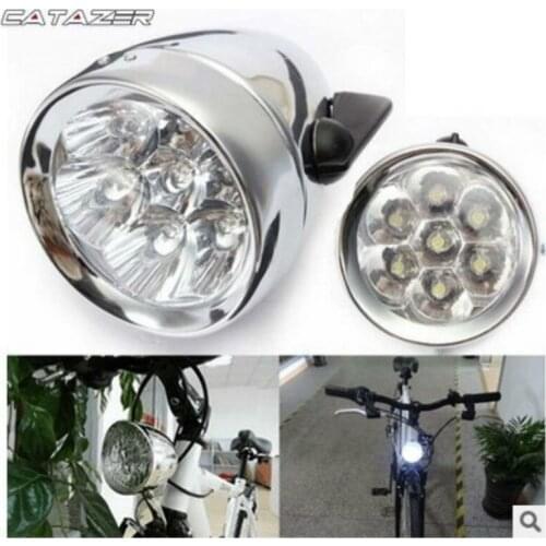 Track Bike Light Durable LED Metal Chrome Vintage Bike Bicycle Retro Front Fog Light Head Lamp Led Bike Light