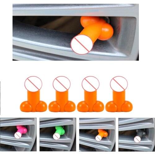 4Pcs Prank Penis_Shaped Tire Cap Luminous Penis_Dick Car Wheel Tire Valve Stem Cap Dust Cover Fits Cars Trucks Bikes Motorcycles