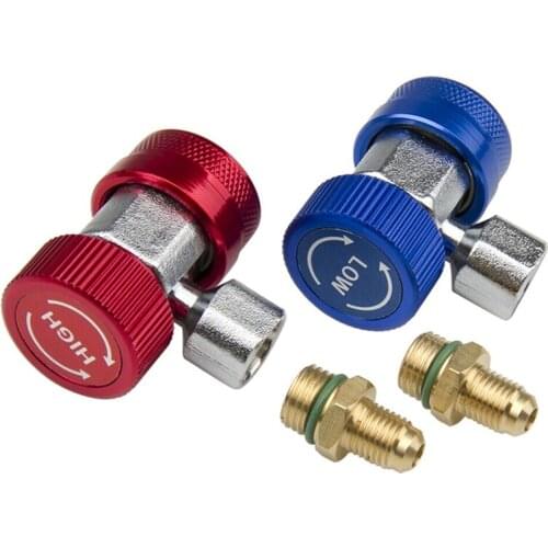 R134A High Low Quick Coupler Connector Adapters Type AC Manifold Gauge Auto Set for A/C Manifold Gauge Brass Adapter