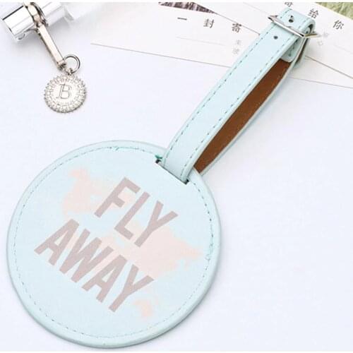 Sales Leather Round Suitcase Luggage Tag Label Bag Pendant Handbag Travel Accessories Name ID Address Tags LT01B