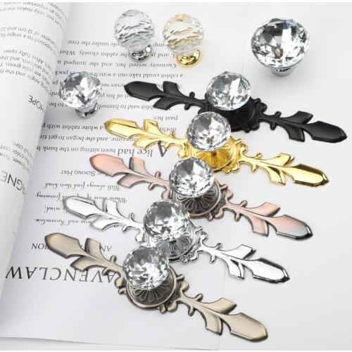 JD Luxury Diamond Crystal Handles Shoebox Cabinet Furniture Handles Closet Door Drawer Knobs Wardrobe Pulls Hardware