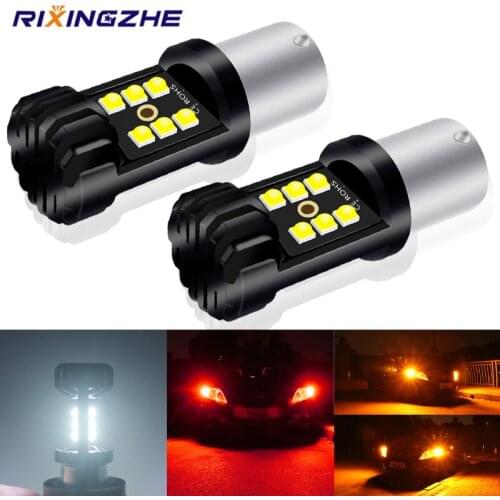 RXZ 2PCS CANBUS P21W BA15S BAY15D P21/5W 1157 S25 1156 LED BAY15D T20 W21/5W NEW 3030 12SMD Bulbs ForTurn Signal Light CanBus