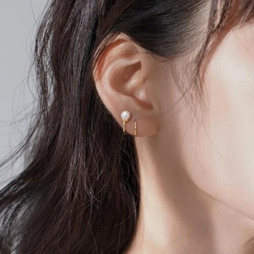 KOFSAC 925 Sterling Silver Party Jewelry Spring Earrings For Women Fashion Simple Pearl Earring Girl Valentines Day Accessories