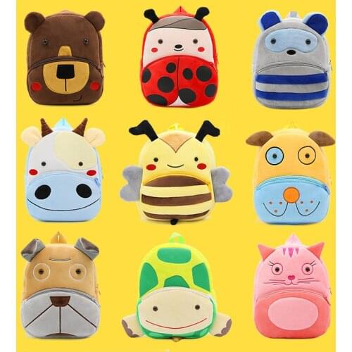 Animal Schoolbag Kids Plush Backpack Toy Mini School Bag Childrens Gifts Kindergarten Boy Girl Baby Student Bags Lovely Mochila