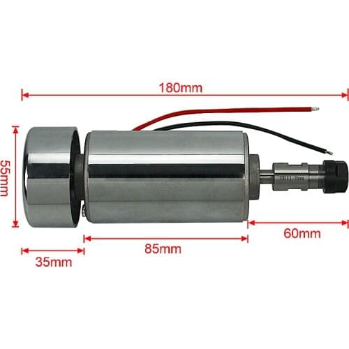 High speed 300W ER11 Spindle Motor 55MM Clamp 12000rpm DC12-48V 0.3KW DIY Engraving Machine Spindle cnc Router DC spindle motor