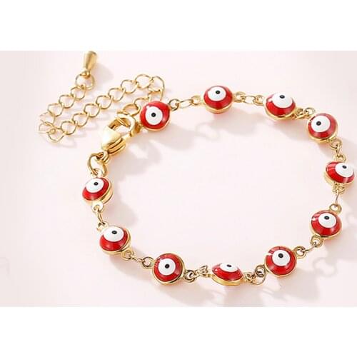 Ladies Bohemian Bracelet Multicolor Cartoon Eye Chain Bracelets Stainless Steel Fashion Lucky Jewelry