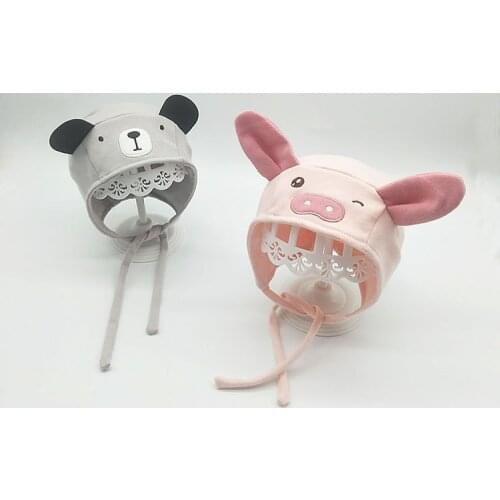 Winter Cartoon Bear Pig Keep Warm Thickened Ear Head Protection Hat Baby Kids Boys Girls Cap