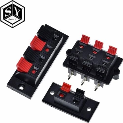 GREAT IT 1PCS 2 4 6 Way Spring Push Release Connector Speaker Terminal Strip Block