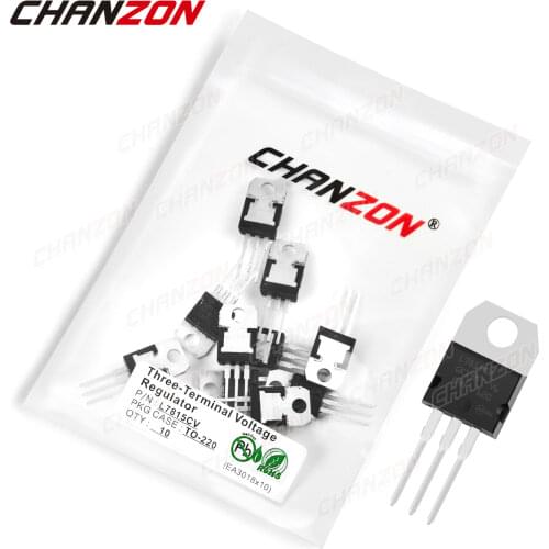 10Pcs L7815CV TO-220 Three-Terminal Voltage Regulator Transistor Bipolar Junction BJT Tube Fets Integrated Circuits