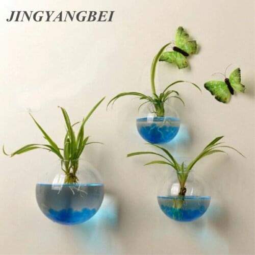 2019 New Hanging Flower Pot Glass Ball Vase Terrarium Wall Fish Tank Aquarium Container Home Decoration 10cm 12cm 15cm