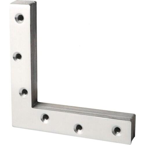 4/10 Pieces L Shape Stainless Steel Flat Shape 90 Degree Repair Mending Plate Joining Bracket Support Brace