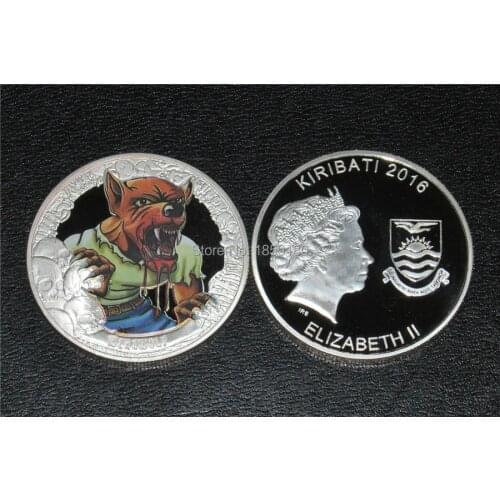 5pcs/lot Free Shiiping,2016 MYTHICAL CREATURES WEREWOLF Silver Coin