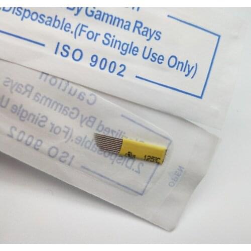 50 Pcs Bevel 17 M1 Blades Permanent Makeup 17 pins Double Rows Microblading Needles For 3D Embroidery Eyebrow/eyeliner/lip