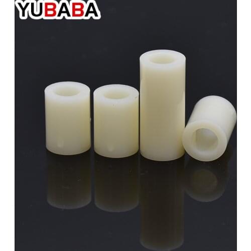 50/25pcs M3 M4 M5 M6 M8 ABS Rround spacer standoff White Nylon Non-Threaded Spacer Round Hollow Standoff Washer
