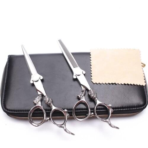 6" Customized Logo JP 440C Babrer Makas Hairdressing Scissors Regulate Shears Thinning Scissors Professional Hair Scissors C9007