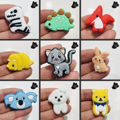 9PCS PVC Kawaii Animal Fridge Magnetic Sticker Cat Rabbit Dog Dinosaur Koala Refrigerator Magnets Home Decoration Photo Wall