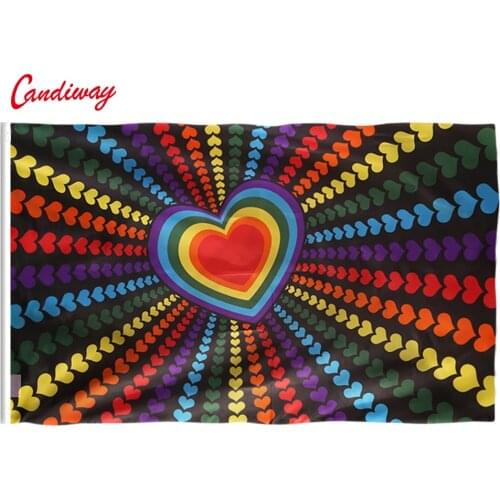 90 x 150cm Colorful love flag indoor and outdoor home decoration high quality polyester printing NN120