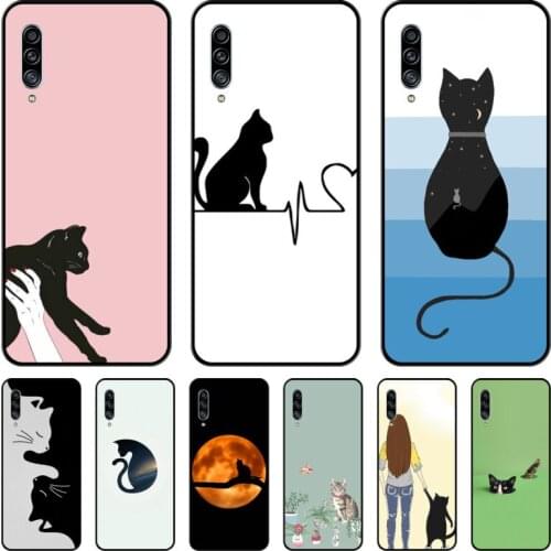 Lovely cat Samsung Galaxy A 90 50 51 20 71 70 40 30 10 80 E 5G S Black Shell Art Cell Cover
