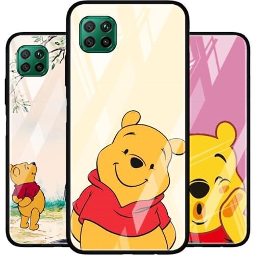 Winnie The Pooh Tempered Glass Cover For Huawei P40 P30 P20 P10 P Smart Z Pro Plus Lite 2020 2021 Phone Case