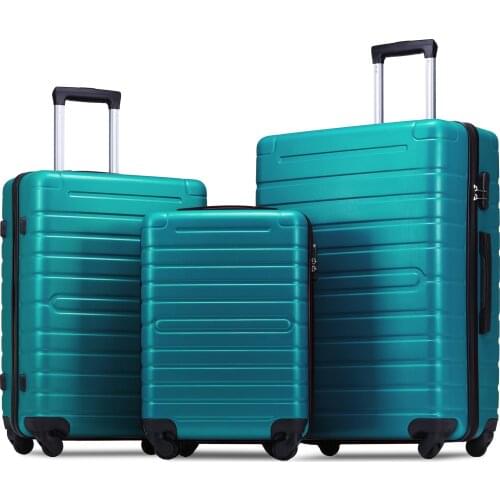 Hardshell Luggage Sets 3 Pcs Spinner Suitcase with TSA Lock Lightweight 20”24”28