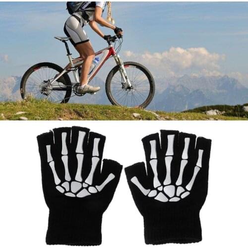 Cycling Gloves Kids Outdoor Sports Bicycle Half Finger Skeleton Soft Protective 03KA
