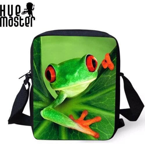 HUE MASTER Frog Printing Messenger Bags Children Kids Shoulder Bags Portable Crossbody Female Male Small Bag Bandolera Hombre