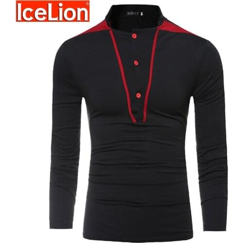 IceLion Cotton T-Shirt Men Long Sleeve Big Size Shirt Casual 2021 Tshirt For Men Solid Shirt Autumn Slim Fit For Men Clothing